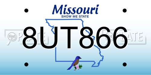 8UT866 Missouri License Plate