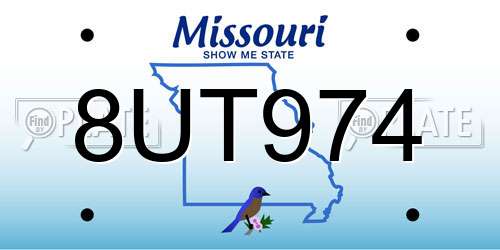 8UT974 Missouri License Plate