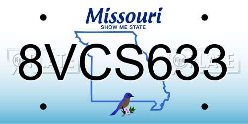 8VCS633 Missouri License Plate