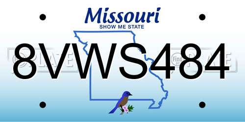 8VWS484 Missouri License Plate