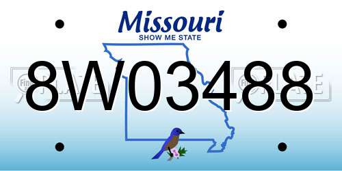 8W03488 Missouri License Plate