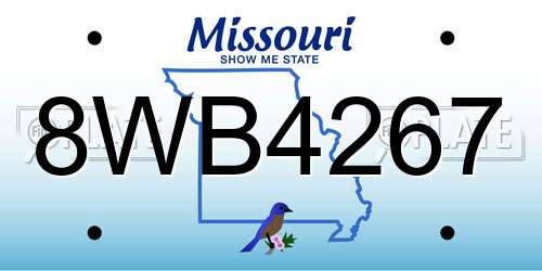 8WB4267 Missouri License Plate