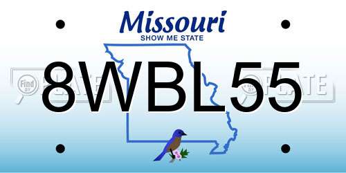 8WBL55 Missouri License Plate