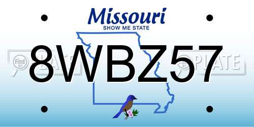 8WBZ57 Missouri License Plate
