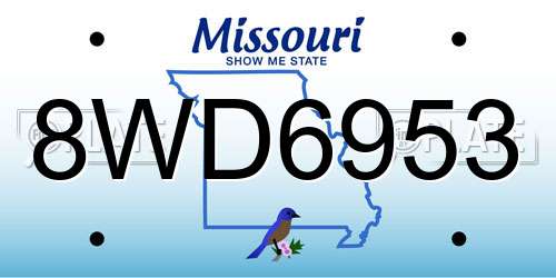 8WD6953 Missouri License Plate