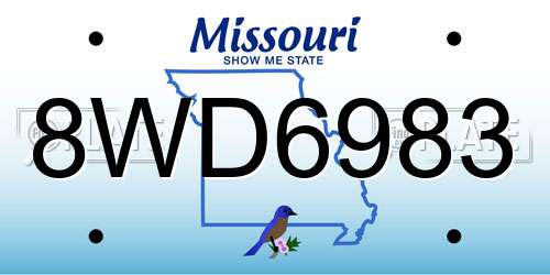 8WD6983 Missouri License Plate
