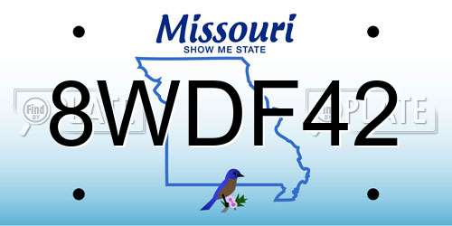 8WDF42 Missouri License Plate