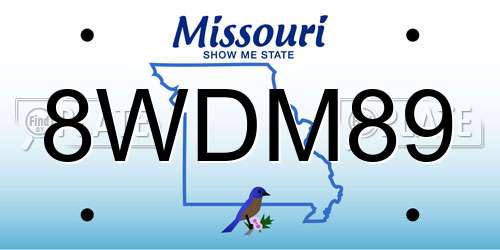 8WDM89 Missouri License Plate
