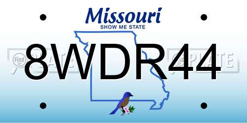 8WDR44 Missouri License Plate