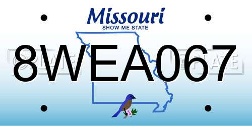 8WEA067 Missouri License Plate