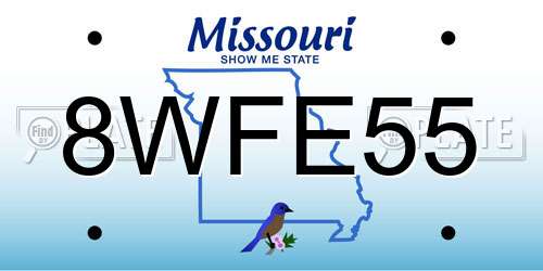 8WFE55 Missouri License Plate
