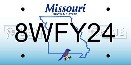 8WFY24 Missouri License Plate