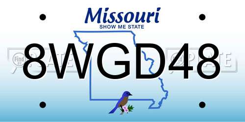8WGD48 Missouri License Plate