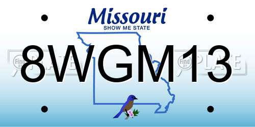8WGM13 Missouri License Plate