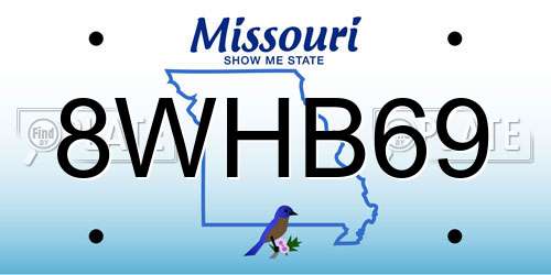 8WHB69 Missouri License Plate
