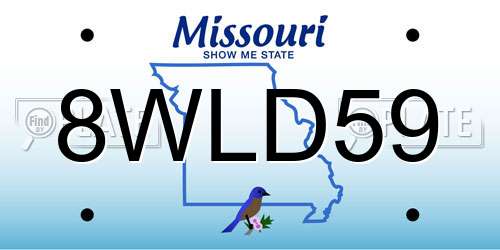 8WLD59 Missouri License Plate