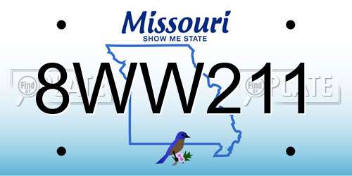 8WW211 Missouri License Plate