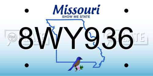 8WY936 Missouri License Plate
