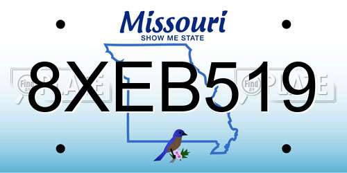 8XEB519 Missouri License Plate