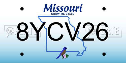 8YCV26 Missouri License Plate