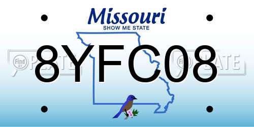 8YFC08 Missouri License Plate