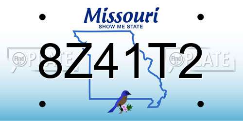 8Z41T2 Missouri License Plate