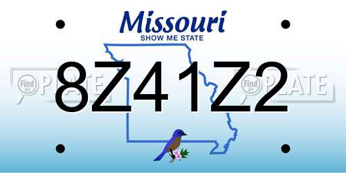 8Z41Z2 Missouri License Plate