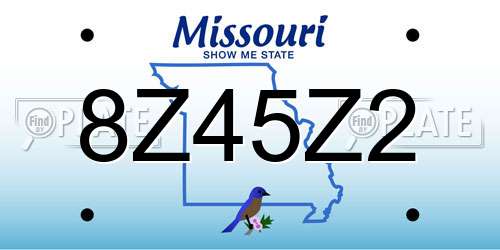 8Z45Z2 Missouri License Plate