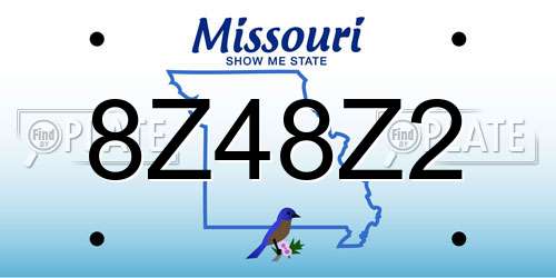 8Z48Z2 Missouri License Plate
