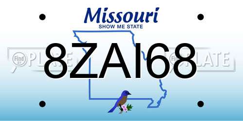 8ZAI68 Missouri License Plate