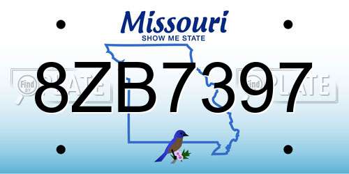 8ZB7397 Missouri License Plate
