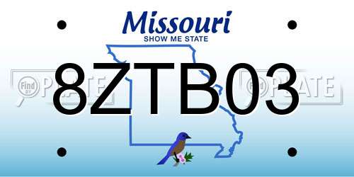 8ZTB03 Missouri License Plate
