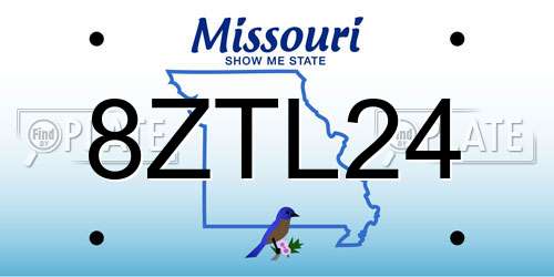 8ZTL24 Missouri License Plate