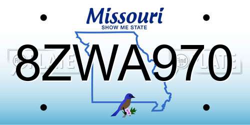 8ZWA970 Missouri License Plate