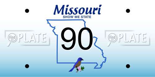 90 Missouri License Plate