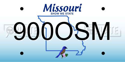 900OSM Missouri License Plate