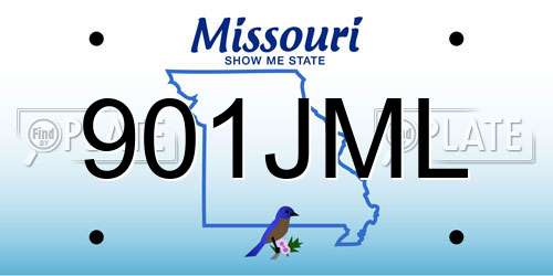 901JML Missouri License Plate