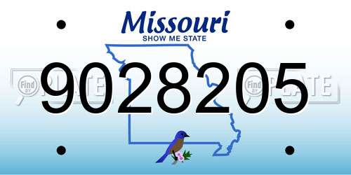 9028205 Missouri License Plate
