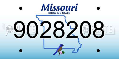 9028208 Missouri License Plate