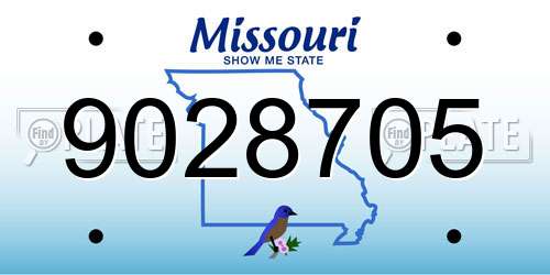 9028705 Missouri License Plate