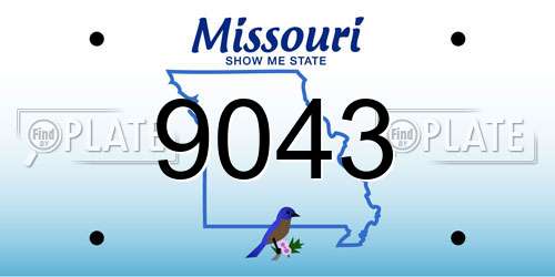 9043 Missouri License Plate