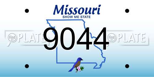 9044 Missouri License Plate