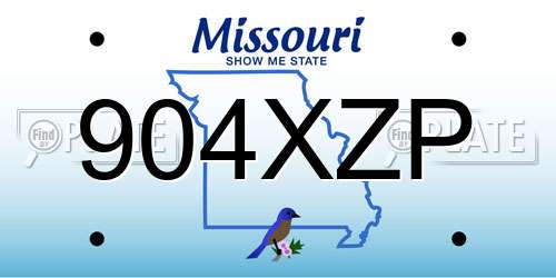 904XZP Missouri License Plate