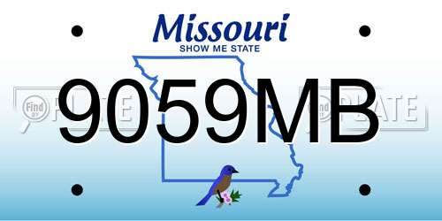 9059MB Missouri License Plate