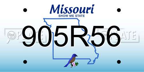905R56 Missouri License Plate