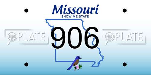 906 Missouri License Plate