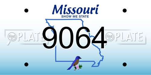 9064 Missouri License Plate