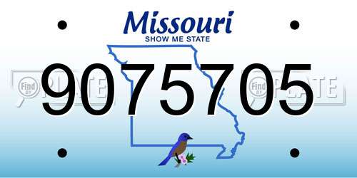 9075705 Missouri License Plate