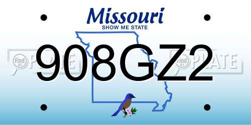 908GZ2 Missouri License Plate