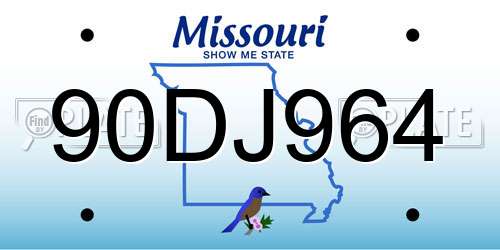 90DJ964 Missouri License Plate
